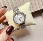 Omega De Villle 27mm Imported Movement White Dial Two-tone Gold Bracelet Diamond Bezel Watch